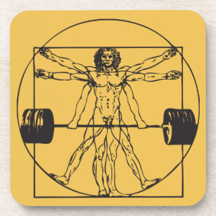Gym Barbell Deadlift - Vitruvian Man Coaster