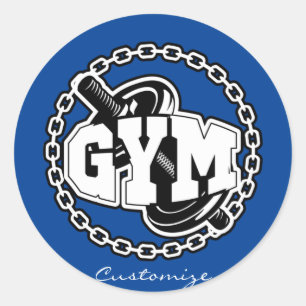 Gym Barbell Logo Thunder_Cove Classic Round Sticker