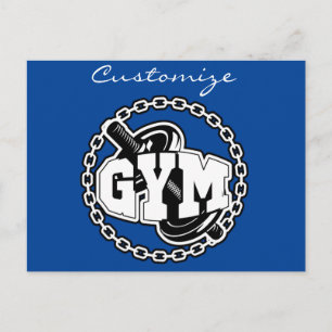 Gym Barbell Logo Thunder_Cove Postcard