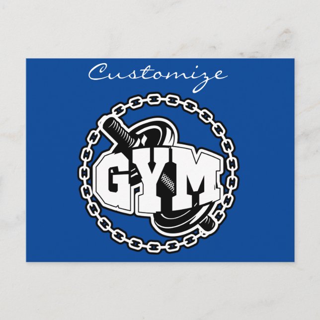 Gym Barbell Logo Thunder_Cove Postcard (Front)