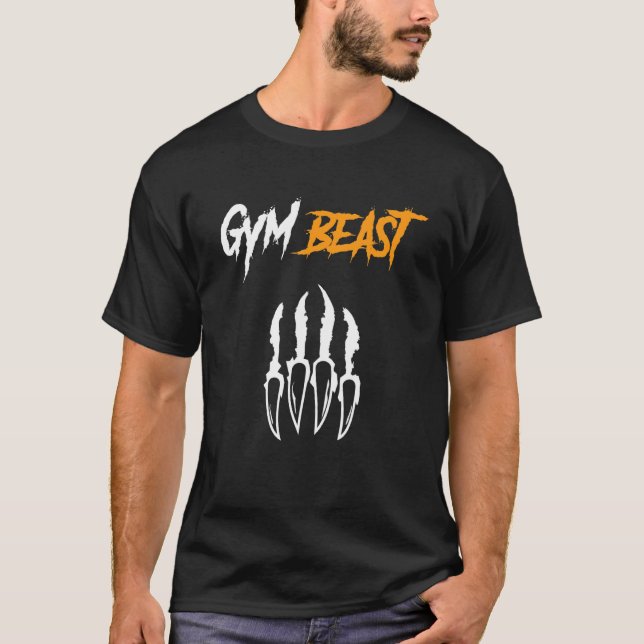 Gym Beast Bodybuilding Powerlifting Weight Lifting T-Shirt (Front)