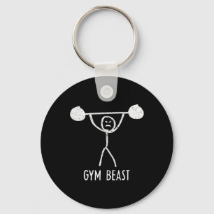 Gym Beast Funny Bodybuilding Exercise Fitness Work Key Ring
