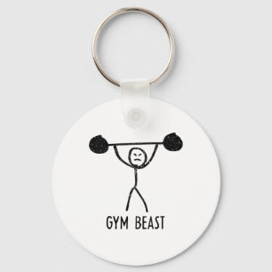 Gym Beast Funny Bodybuilding Exercise Fitness Work Key Ring