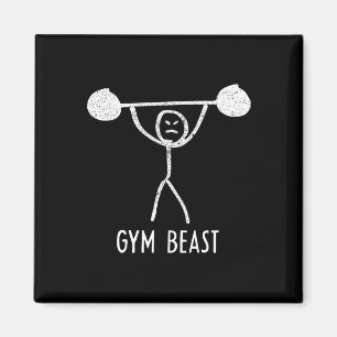 Gym Beast Funny Bodybuilding Exercise Fitness Work Magnet