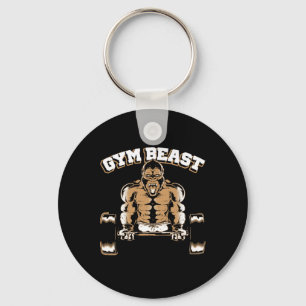 Gym Beast Gorilla Weightlifting Bodybuilding Worko Key Ring