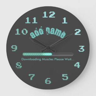 Gym Bodybuilder Loading Muscles Personalised Large Clock