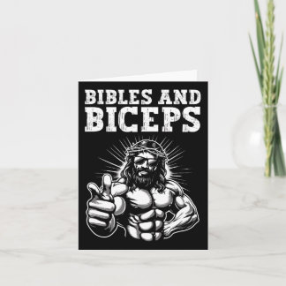 Gym Bodybuilding Fitness Humour Bibles And Biceps  Card