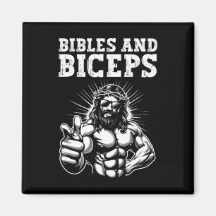 Gym Bodybuilding Fitness Humour Bibles And Biceps Magnet