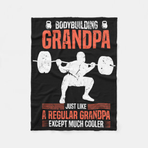 Gym Bodybuilding Grandpa Fitness Grandfather Fitne Fleece Blanket