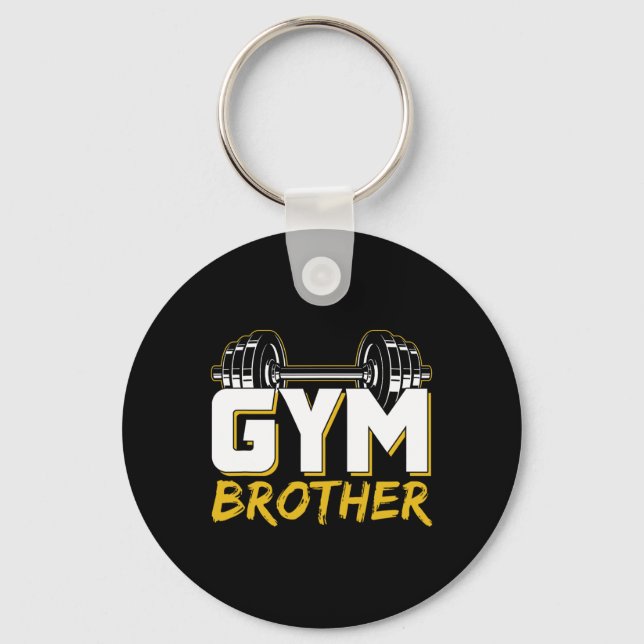 Gym Brother Training Fitness Workout Weightlifting Key Ring (Front)