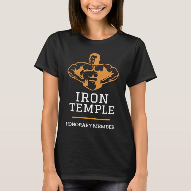 Gym buff Exercise Iron Temple T-Shirt (Front)