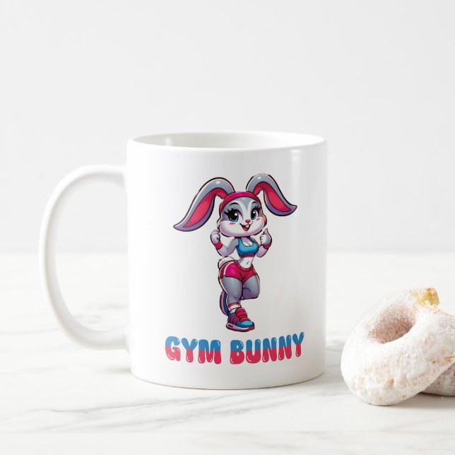 Gym Bunny Coffee Mug (With Donut)