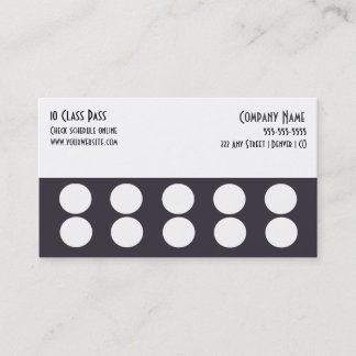 Gym Business Card 10 Class Pass Card