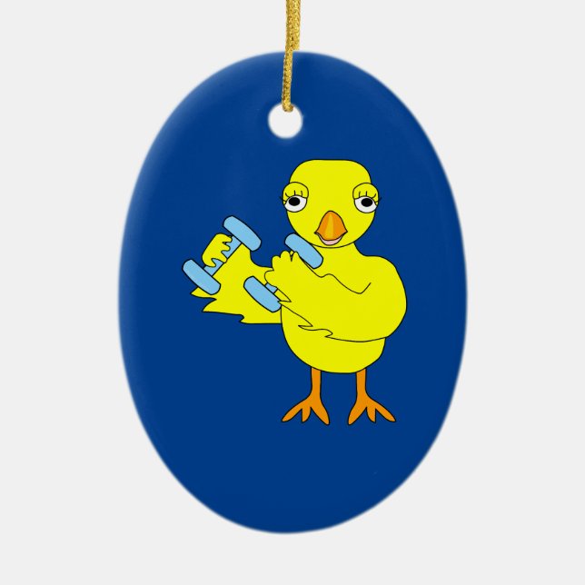 Gym Chick Ceramic Ornament (Front)