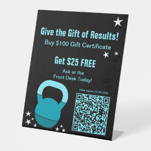 Gym Christmas Gift Results Certificate Promotion Pedestal Sign
