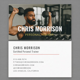 Gym Coach Personal Trainer Fitness Photo Business Card
