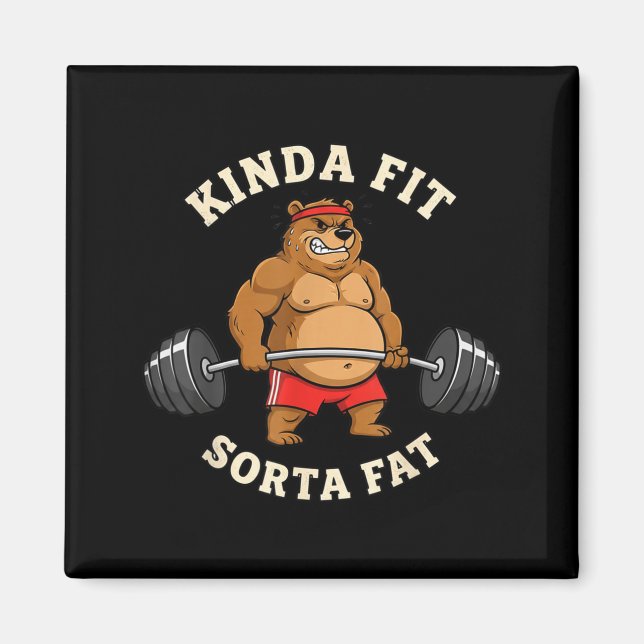 Gym Dad Bod Werlifting Bear Weightlifting Men  Magnet (Front)