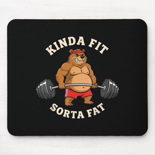 Gym Dad Bod Werlifting Bear Weightlifting Men  Mouse Pad (Front)