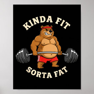 Gym Dad Bod Werlifting Bear Weightlifting Men  Poster
