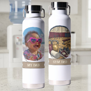 Gym Dad My Dad Photo Fitness Water Bottle