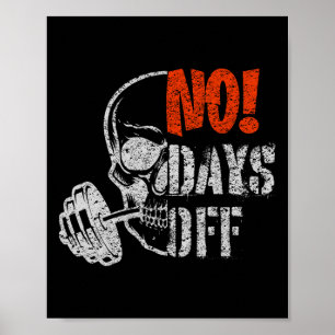 Gym Day Skull Weightlifting Gym Motivation And Fit Poster