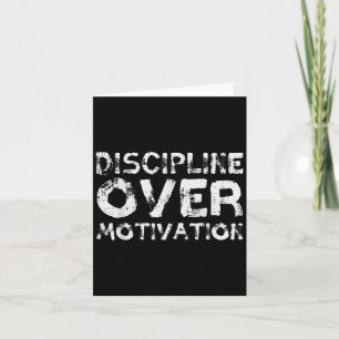 Gym Discipline Over Motivation Workout Fitness Men Card