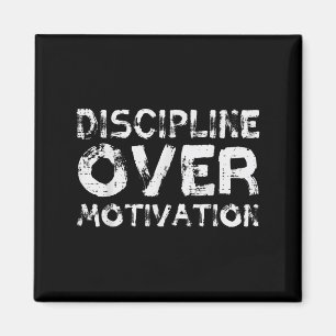 Gym Discipline Over Motivation Workout Fitness Men Magnet