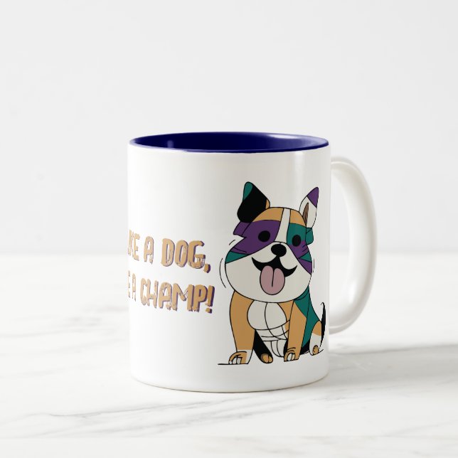 Gym Dog Two-Tone Coffee Mug (Front Right)