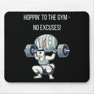 Gym Easter Bunny Fitness Easter Rabbit Mouse Pad