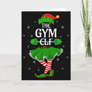 Gym Elf Christmas Family Workout Girls Women Elf S Card