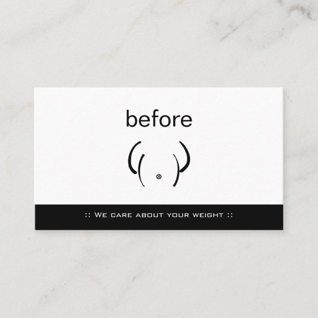 Gym Fitness Before and After Personal Trainer Business Card (Front)