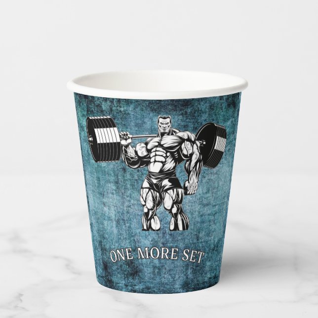 Gym & fitness bodybuilder paper cups (Front)