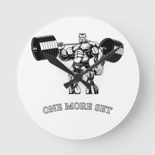 Gym & fitness bodybuilder round clock