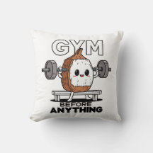 gym fitness 'gym before anthing' pillow