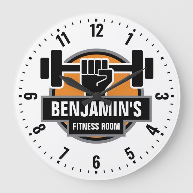 Gym Fitness Room Personalised Wall Clock (Front)