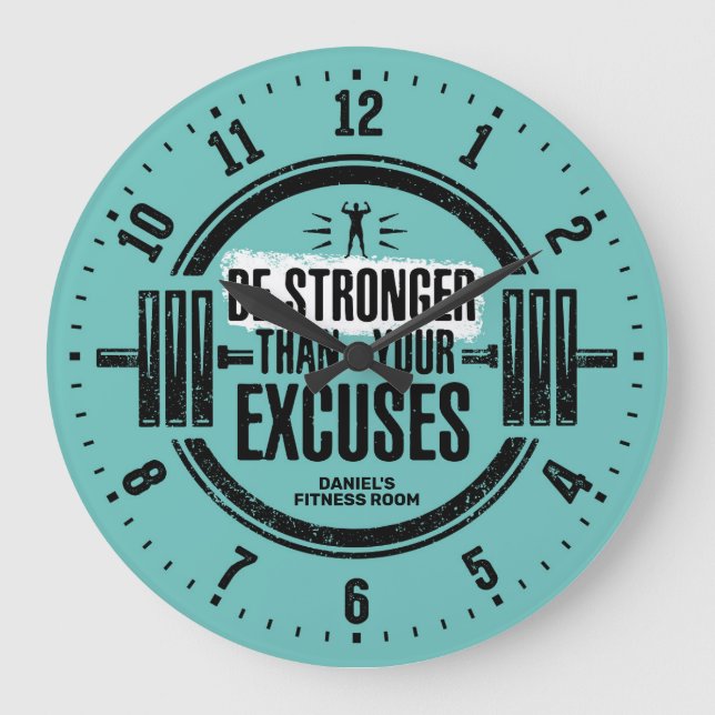 Gym Fitness Room Personalised Wall Clock (Front)