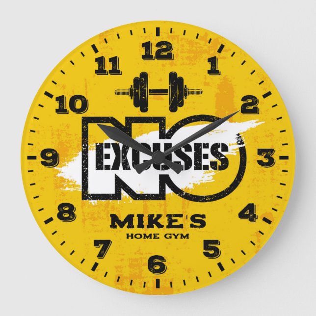 Gym Fitness Room Personalised Wall Clock (Front)