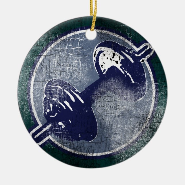 GYM fitness weight Ceramic Ornament (Front)