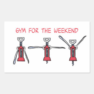 Gym for the weekend rectangular sticker