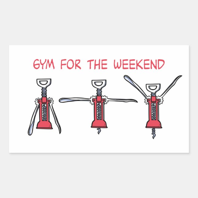 Gym for the weekend rectangular sticker (Front)