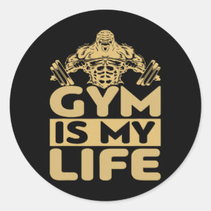 Gym Fuels Me Bodybuilding Motivation Intense Drive Classic Round Sticker