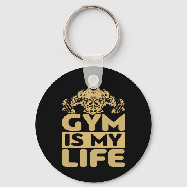 Gym Fuels Me Bodybuilding Motivation Intense Drive Key Ring (Front)