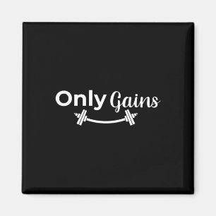 Gym Gains Only Lifting Bodybuilding Workout Funny Magnet