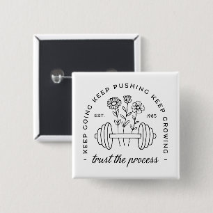 Gym girl aesthetic motivational quotes 15 cm square badge