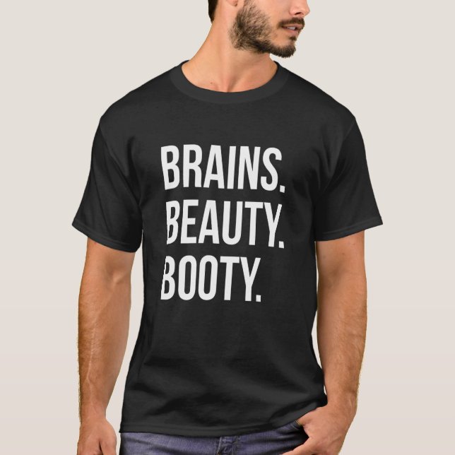 Gym Girl Fit Life Brains Beauty Booty Workout Gym  T-Shirt (Front)