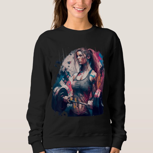 Gym Girl Women Fitness Weightlifting Bodybuilding  Sweatshirt (Front)