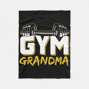 Gym Grandma Weightlifting Training Fitness Workout Fleece Blanket