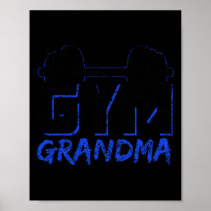 Gym Grandma Weightlifting Training Fitness Workout Poster