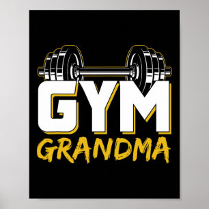 Gym Grandma Weightlifting Training Fitness Workout Poster
