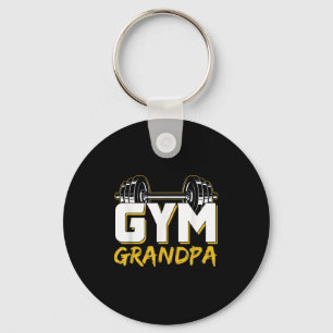 Gym Grandpa Workout Training Fitness Weightlifting Key Ring